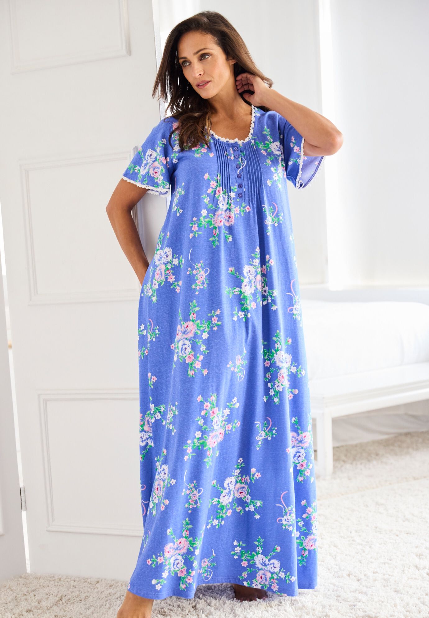 Long Sleeve Knit Gown main image 1