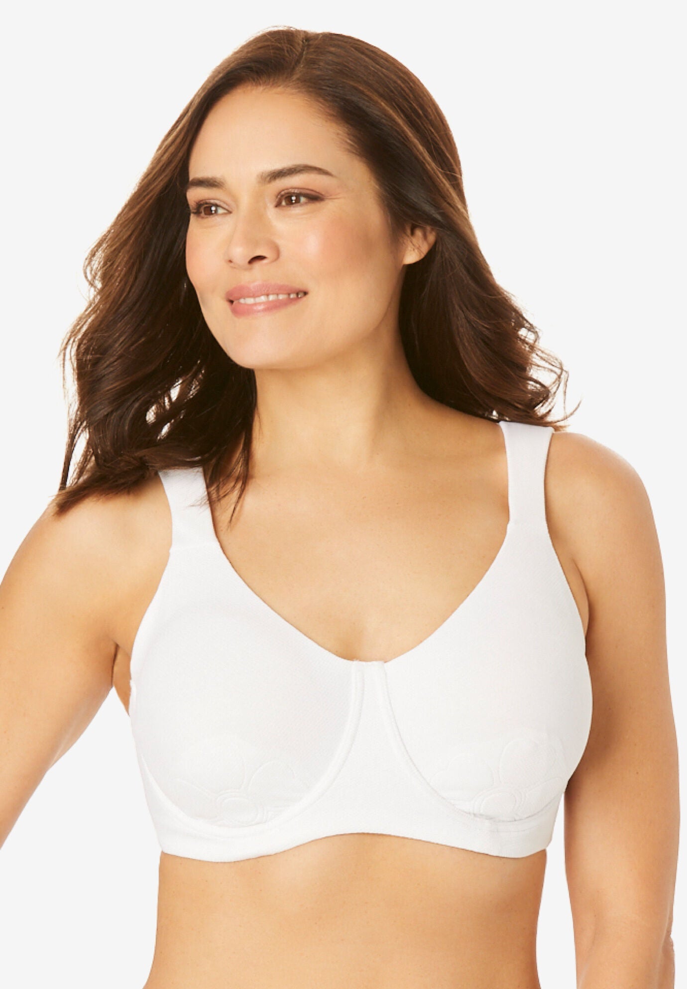 Medium Support Petal Boost® Underwire Bra, White Woman Within