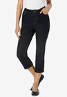Perfect Denim Capri With Button Trim, , alternate image number null