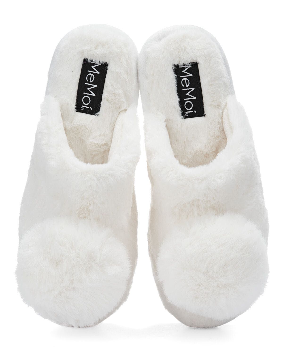 The Gloria Plush Pom-Pom Slippers, IVORY, alternate image number 1