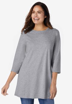 Perfect Three-Quarter Sleeve Crewneck Tunic