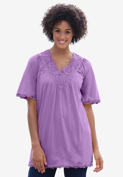Rose Crochet Tunic, PRETTY VIOLET, hi-res image number null