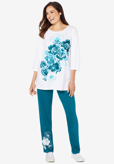 Floral Tee and Pant Set, , on-hover image number null