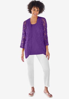 Plus Size Floral Cardigans