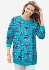 Fleece Sweatshirt, AQUAMARINE BLOSSOM, hi-res image number null