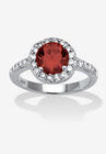Sterling Silver Simulated Birthstone and Cubic Zirconia Ring, JANUARY, hi-res image number null