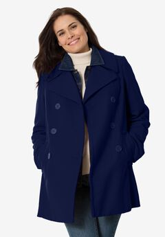 Wool-Blend Double-Breasted Peacoat