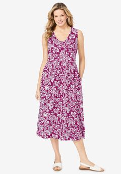 Sleeveless Button Front Dress