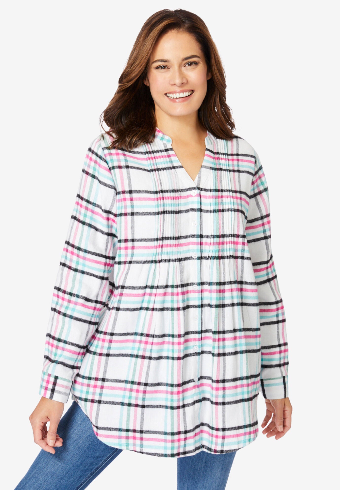 Women's flannel sales shirts plus size