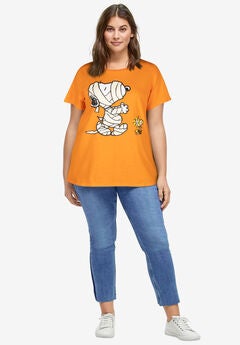 Peanuts Short-Sleeve Orange Snoopy Mummy Crew Tee