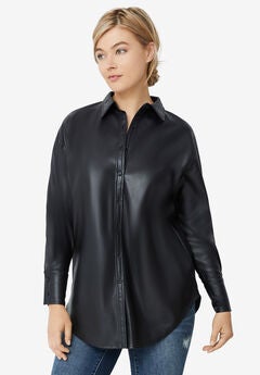 Plus Size Leather Tops