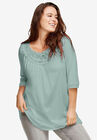 Crochet Trim Tunic, ANTIQUE MINT, hi-res image number null
