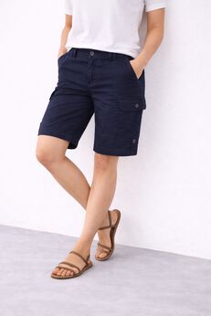 Stretch Mid-rise Cargo Convertible Bermumda Shorts