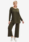 Ribbed Hi-Low Tunic, DEEP OLIVE, hi-res image number null
