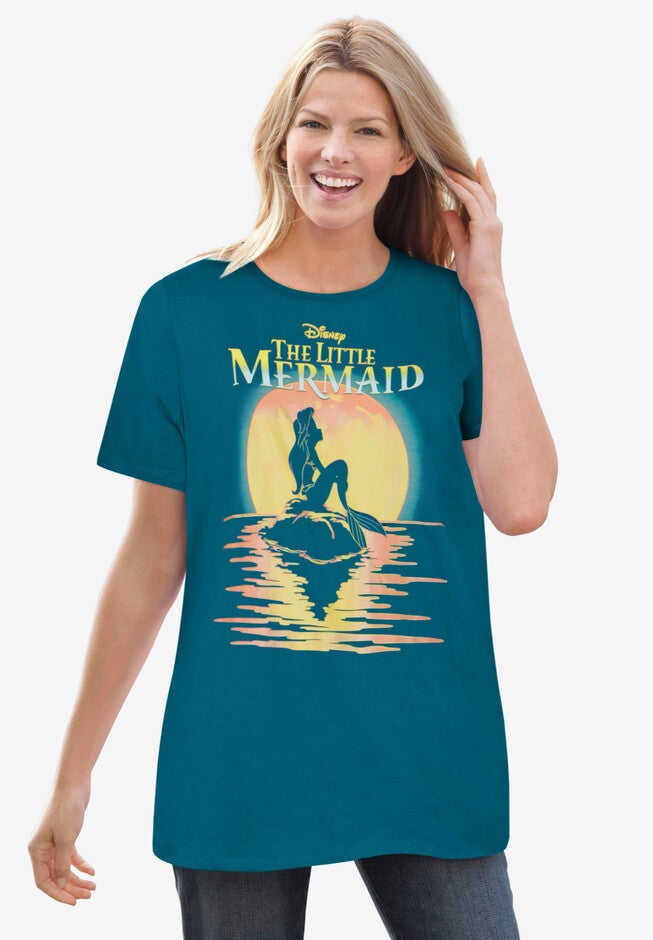 Disney Short Sleeve Little Mermaid Sunset Tee, TEAL LITTLE MERMAID, hi-res image number null