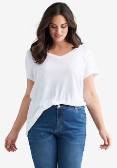 Plus Size V Neck T Shirts