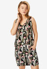 Soft Knit Shorts With Pockets, BLACK LEAF PRINT, hi-res image number null