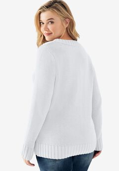 Button Y-neck Sweater