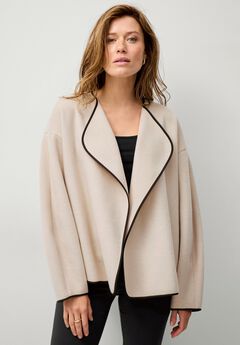 Open Drape Front Boxy Jacket
