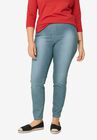 Elastic Waist Denim Jeggings, , alternate image number null