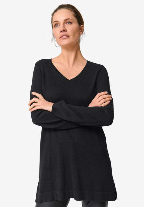 V-Neck Sweater Tunic, , alternate image number null