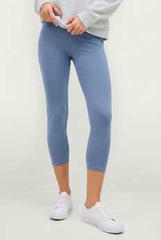 Cotton Spandex Elastic Waist Capri Leggings