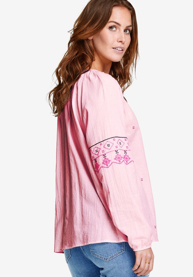 Embroidered Peasant Blouse, , alternate image number 1