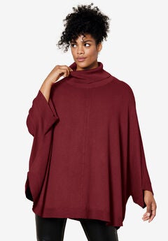 Turtleneck Poncho Sweater