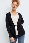 Button-Cuff Cardigan With Belt, , alternate image number null