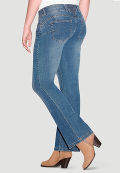 Back Elastic Bootcut Jeans