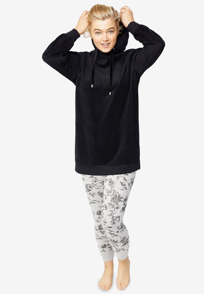 Hooded Fleece Lounge Tunic, , alternate image number null