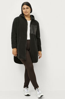 Zip Front Hooded Sherpa Jacket