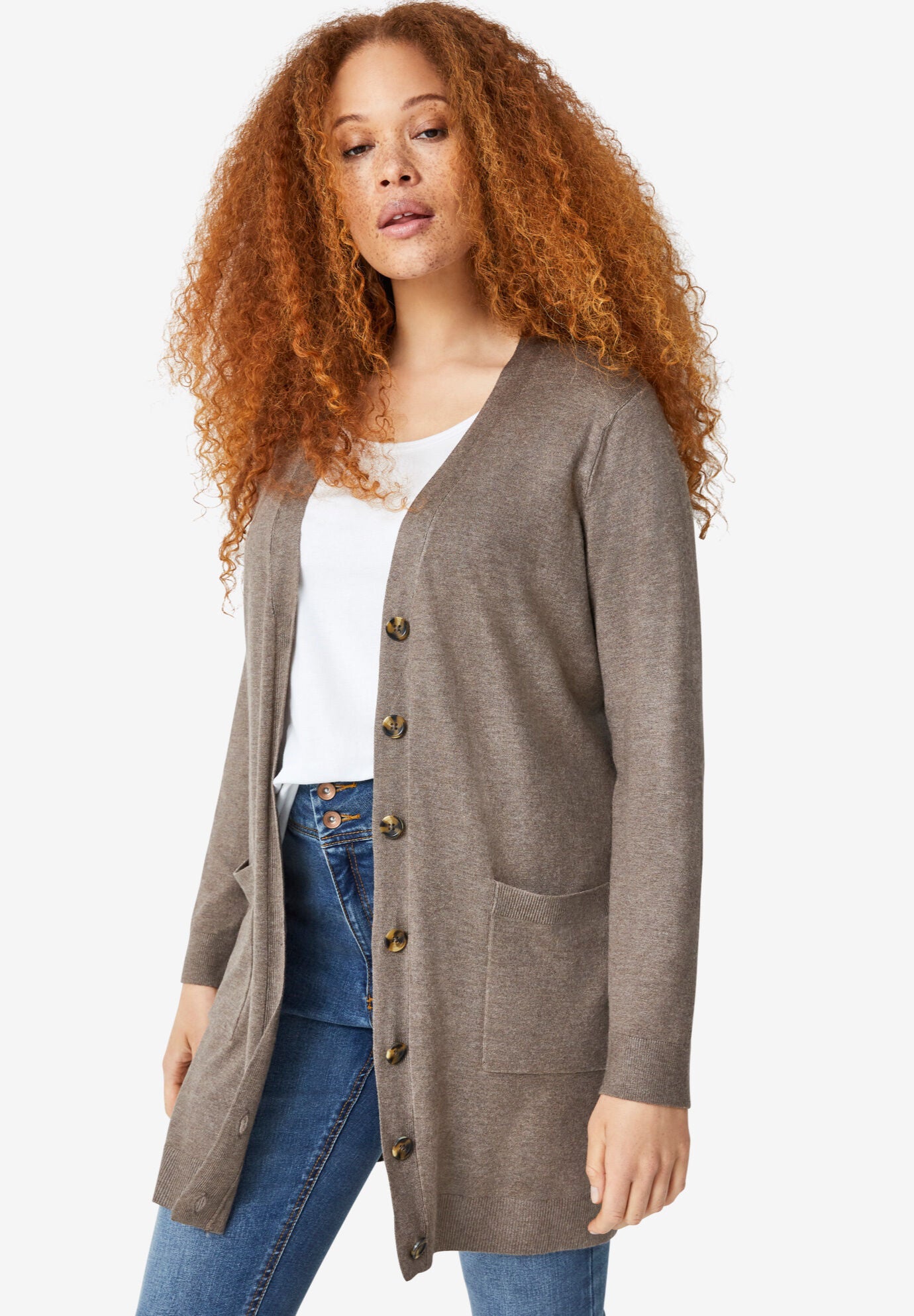 Woman within new arrivals boyfriend cardigan