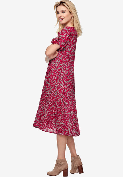 Tie-Sleeve Dress, , on-hover image number null
