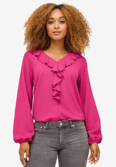 Plus Size Ruffle Tops