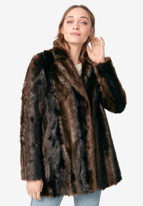Faux Mink Jacket By Ellos Woman Within