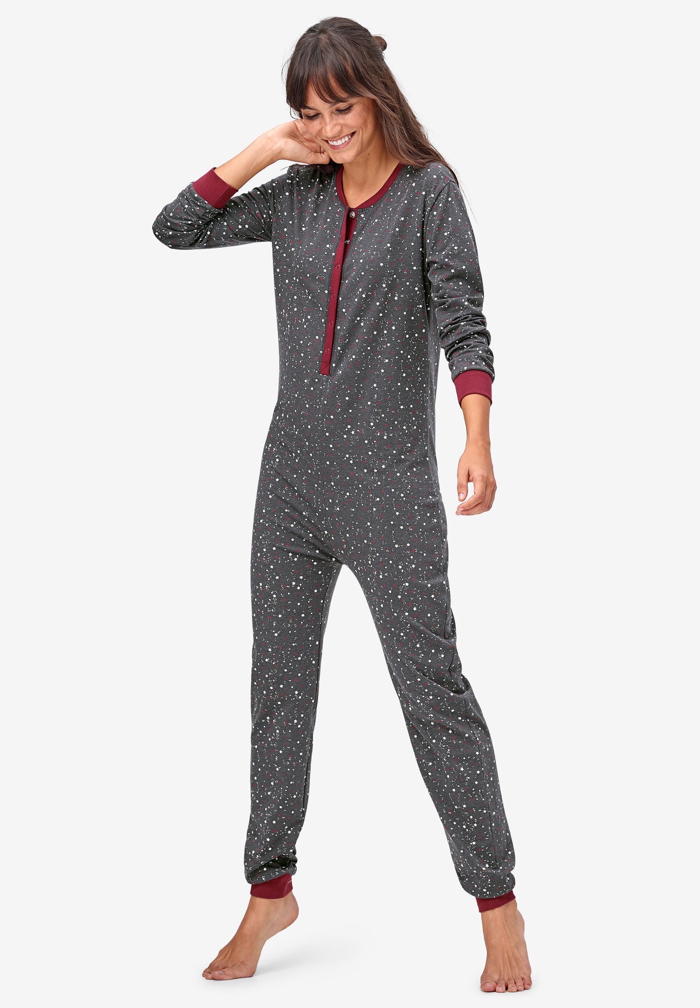 Woman within pajamas store