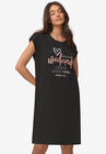 Cap Sleeve Sleep Shirt, BLACK WEEKEND, hi-res image number null