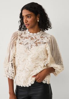 Three-Quarter Sleeve Lace Blouse