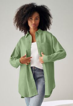 Oversized Linen-Blend Boyfriend Shirt