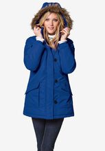 Faux Fur Trim Parka, MARINE BLUE
