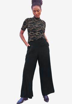 Plus Size Wide Leg Work Pants