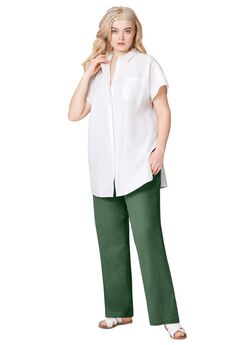 Linen-Blend Drawstring Pants