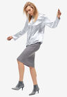 Metallic Satin Button-Down Blouse, , alternate image number null