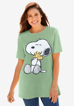 Peanuts Sage Green Snoopy Crewneck Tee