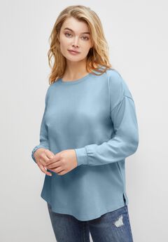 French Terry Blouson Sleeve Sweatshirt Tunic