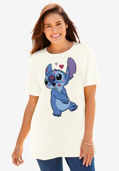 Disney Women’s Short Sleeve Valentine’s Day Stitch