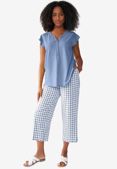 Gingham Crop Pants