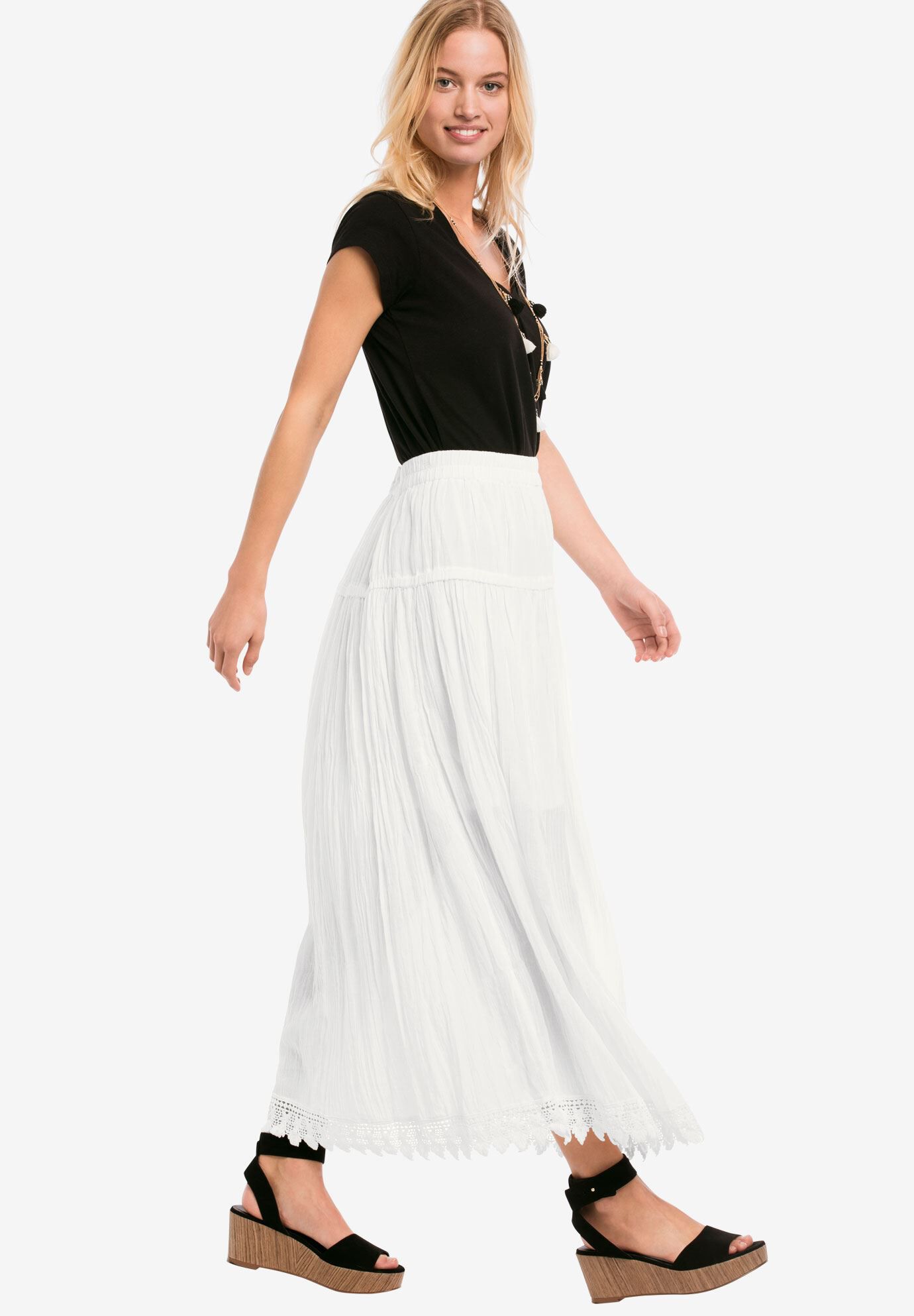 woman within maxi skirts