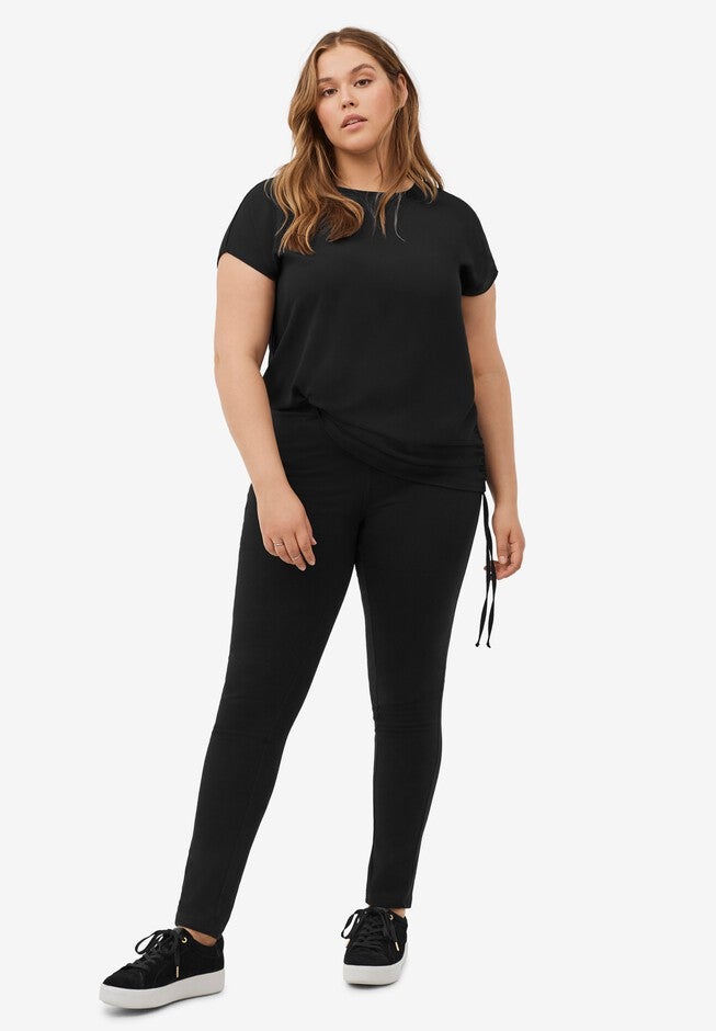 Skinny Knit Pants, BLACK, hi-res image number 0